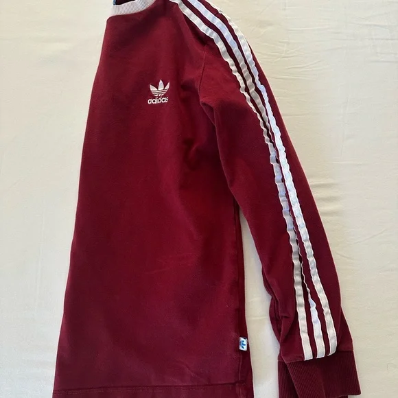 adidas Women's Long Sleeve Tee - Red and White - Picture 9 of 10